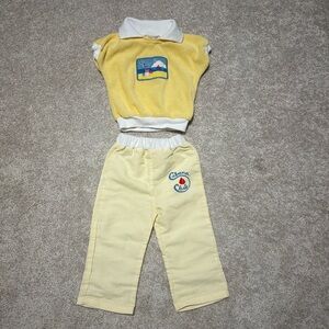 Vintage Healthtex Yellow Cabana Club kids size 18 months matching set